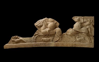 Frieze Depicting Pairs of Riders, a Hare, a Hound and a Deer by Roman